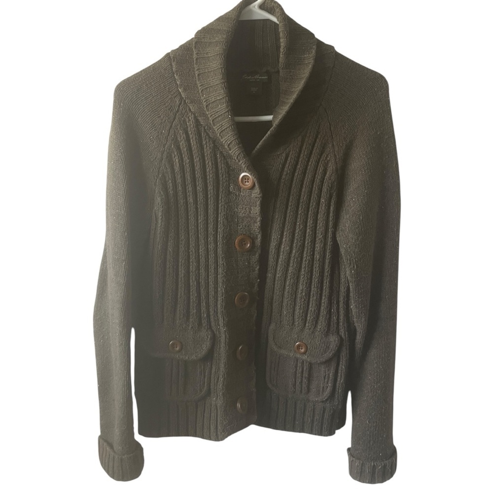 Eddie Bauer Brown Cardigan Sweater